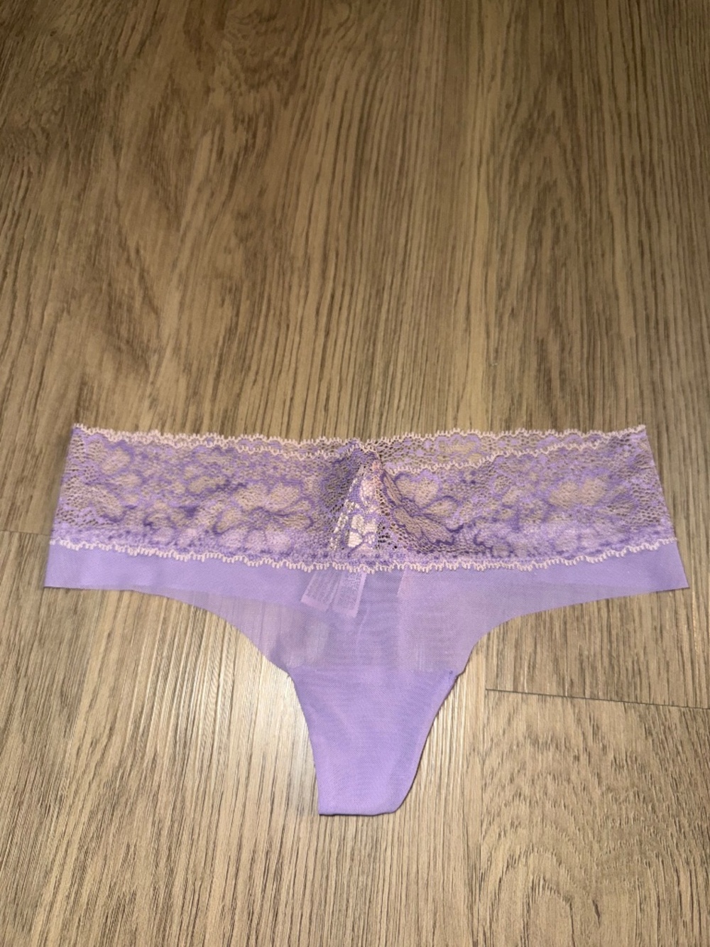 NWT Victoria’s Secret Lavender Floral Lace Waist Thong Size XS Low Rise Coquette